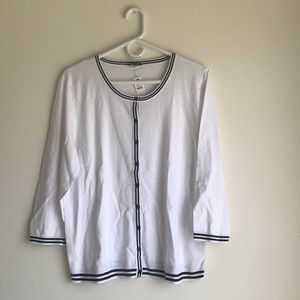 Women’s button up white sweater